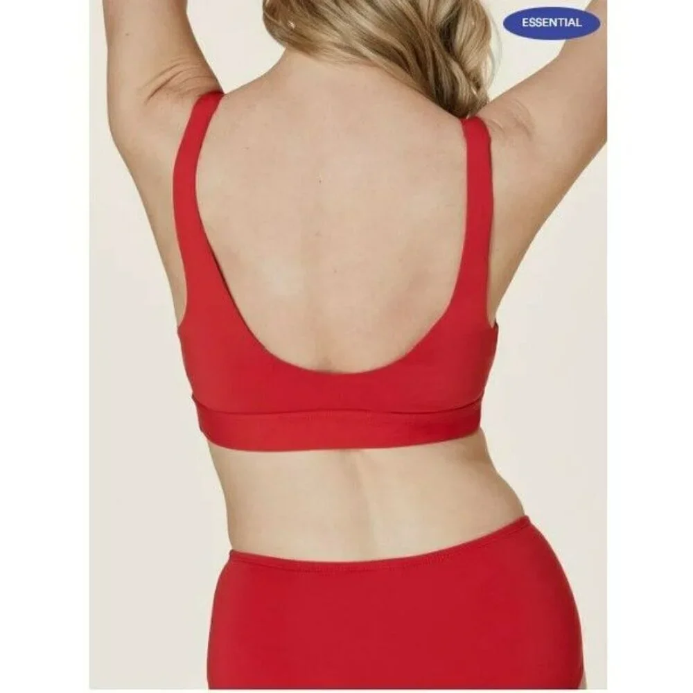 Andie Swim The Ventura‎ Red Cherry Bikini Top Swimsuit Medium